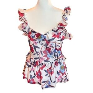 NWOT French Connection Aden Bai Lurex Frill Cami Top SZ 4